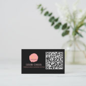 Luxus Blush Pink QR Code Beauty Business Card Visitenkarte (Stehend Vorderseite)