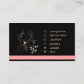 Luxus Blush Pink QR Code Beauty Business Card Visitenkarte (Rückseite)