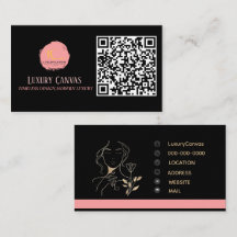 Luxus Blush Pink QR Code Beauty Business Card