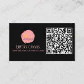Luxus Blush Pink QR Code Beauty Business Card Visitenkarte (Vorderseite)