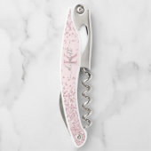 Luxus Blush Rose Gold Glitzer Confetti Monogram Kellnermesser (Rückseite)