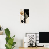 Luxus-Boho-Botanik-Geometrie-Minimal-Schwarz-Gold Poster (Heimbüro)