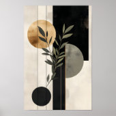 Luxus-Boho-Botanik-Geometrie-Minimal-Schwarz-Gold Poster (Vorne)
