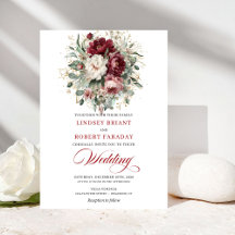 Luxus Boho Burgund Weiß Floral Goldene Hochzeit