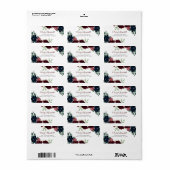 Luxus-Boho farbenfrohe Blumenadresse Label Adressaufkleber (Vorne)