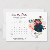 Luxus Boho farbenfroher Blumenkalender Save the Da Date (Vorderseite)