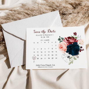 Luxus Boho farbenfroher Blumenkalender Save the Da Date