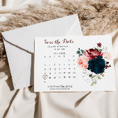 Luxus Boho farbenfroher Blumenkalender Save the Da Date