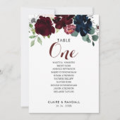 Luxus Boho Floral Tischnummer 1 Sitzplan (Vorderseite)