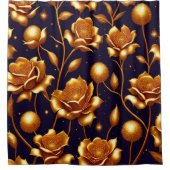Luxus Boho Gold Rose Moderne Kollektion Duschvorhang (Vorderseite)