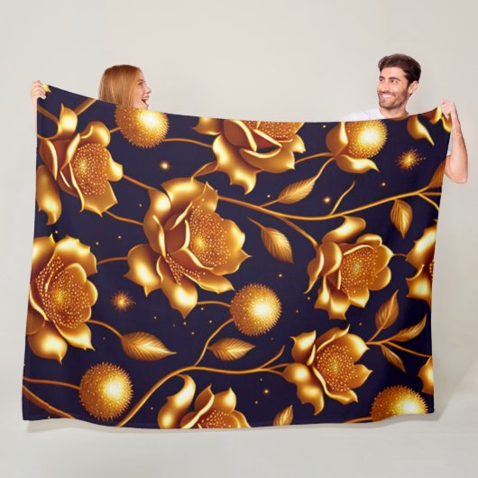 Luxus Boho Gold Rose Moderne Kollektion Fleecedecke (Beispiel)