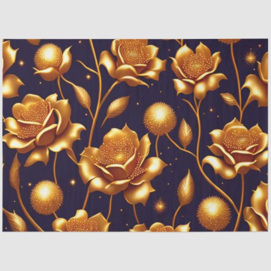 Luxus Boho Gold Rose Moderne Kollektion Seidenpapier (Vorderseite)