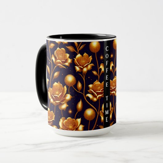 Luxus Boho Gold Rose Moderne Kollektion Tasse (Vorderseite Links)