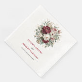 Luxus Boho Marsala Floral Eukalyptus Gold Serviett Serviette (Ecke)