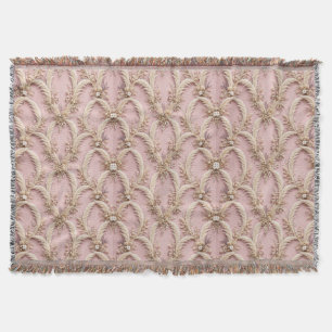 Luxus-Boho-Rosa-Pampasgras-Wurfdecke - Staub Decke