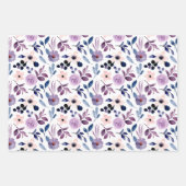 Luxus Boho Wasserfarbe Floral Geschenk Geschenkpapier Set (Vorderseite 3)