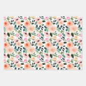 Luxus Boho Wasserfarbe Floral Geschenk Geschenkpapier Set (Vorderseite 2)