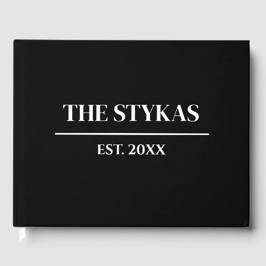 Luxus | Bold Modern Minimalistisch Wedding Guest B Gästebuch (Vorderseite)