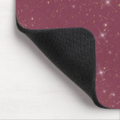 Luxus-Bordeaux-Funkel-Gold-Glitter-Konfetti Mousepad (Ecke)