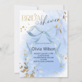 Luxus Botanical Blue Brautparty Party Einladung (Vorderseite)