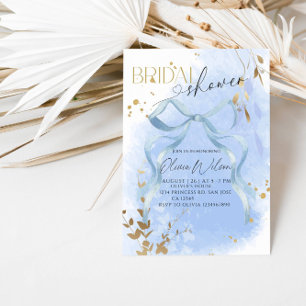 Luxus Botanical Blue Brautparty Party Einladung