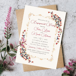 Luxus Botanical Floral Paisley Engagement Party Einladung