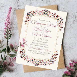 Luxus Botanical Floral Paisley Engagement Party Einladung