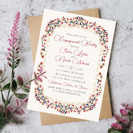 Luxus Botanical Floral Paisley Engagement Party Einladung