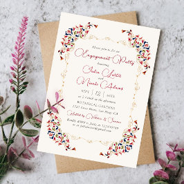 Luxus Botanical Floral Paisley Engagement Party Einladung