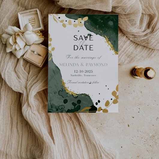 Luxus Botanical Green Save the Date Wedding Card Einladung