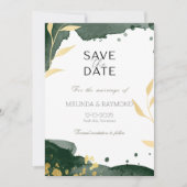 Luxus Botanical Green Save the Date Wedding Card Einladung (Vorderseite)