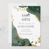 Luxus Botanical Green Save the Date Wedding Card Einladung (Vorderseite)