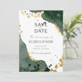 Luxus Botanical Green Save the Date Wedding Card Einladung (Stehend Vorderseite)