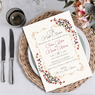 Luxus-Botanik-Floral-Paisley-Probedinner Einladung