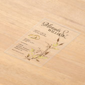 Luxus-Botanik-Gold-Hochzeit Acryleinladungen (Ablage )