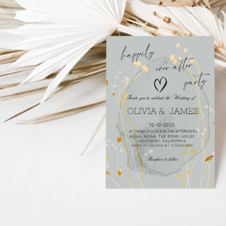 Luxus-Botanische Hochzeit -Happily Ever After-Part Einladung