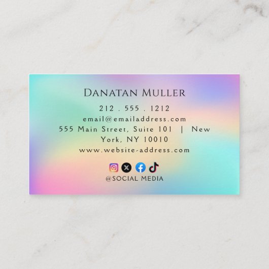 Luxus-Boutique-Opalstein Visitenkarte (Rückseite)