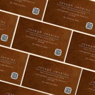Luxus-Braunleder-Arbeiter-Sattler-Branding  Magnetische Visitenkarte