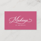 Luxus-Braut-Make-up-Artist Pink Script Visitenkarte (Vorderseite)