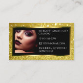 Luxus Bright Gold Sparkle Glitzer Fotovorlage Visitenkarte (Rückseite)