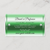 Luxus Bright Green Sparkle Glitzer Stars Diamonds Visitenkarte (Rückseite)