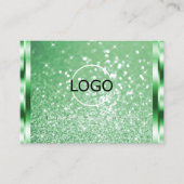 Luxus Bright Green Sparkle Glitzer Stars und Logos Visitenkarte (Vorderseite)