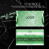 Luxus Bright Green Sparkle Glitzer Stars und Logos Visitenkarte