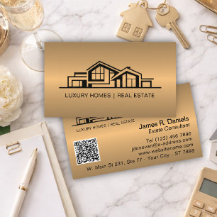 Luxus-Bronze-Gold-Immobilien-Chic-Profis Visitenkarte