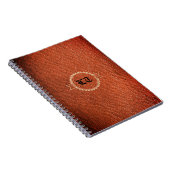 Luxus Brown Leather Look Old English Monogram Notizblock (Rechte Seite)