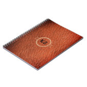 Luxus Brown Leather Look Old English Monogram Notizblock (Linke Seite)