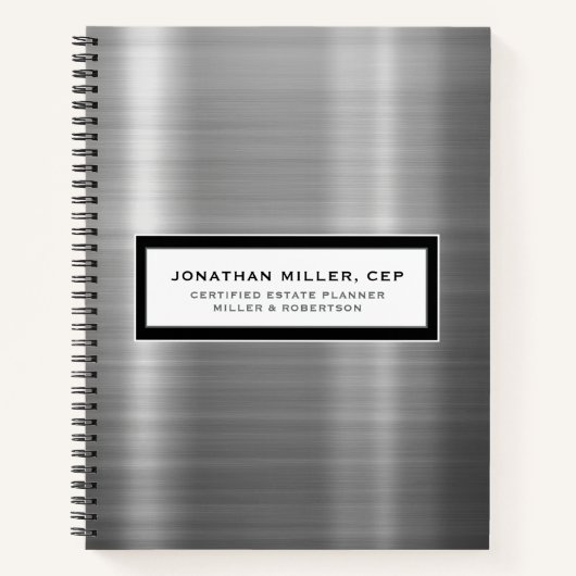 Luxus-Brushed-Metal-Notebook Notizblock (Vorderseite)