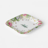 Luxus Bunt Wildblume Blume blauer Schmetterling Pappteller (Gewinkelt)