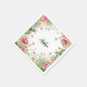 Luxus Bunt Wildblume Blume blauer Schmetterling Serviette (Ecke)
