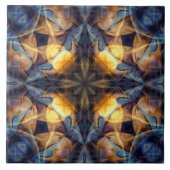 Luxus, buntes Ziermuster, marineblau Fliese (Vorderseite)